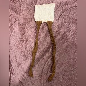 XL/2X short Brown/cream High-Waist Panty hose